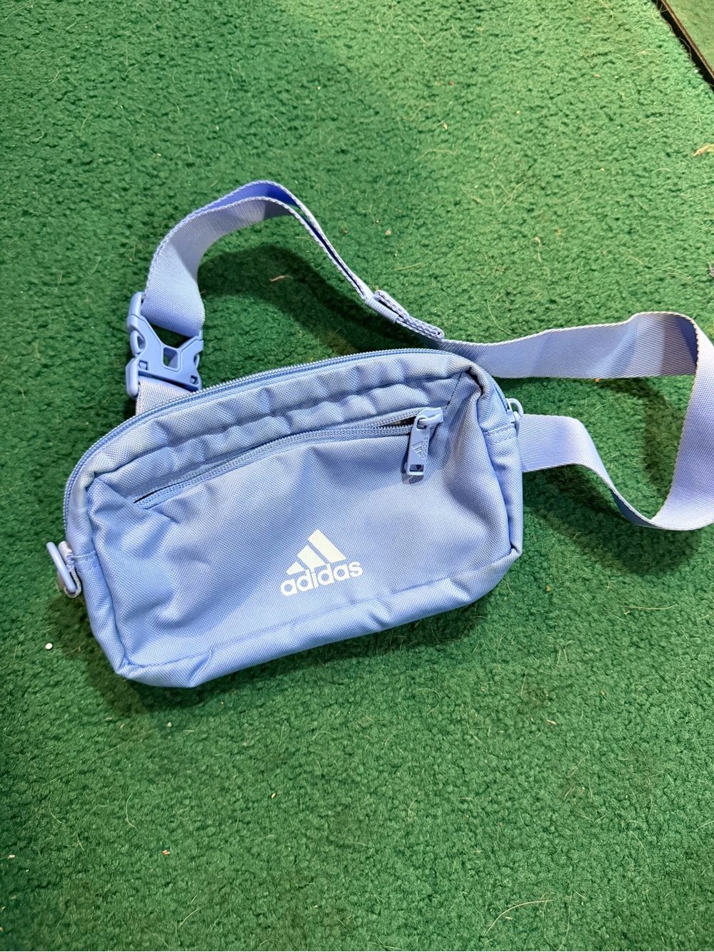 adidas light blue women's sling belt bag